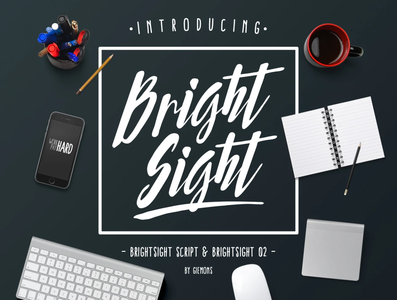 Bright Kit 英文艺术字手写字体-字体-到位啦UI