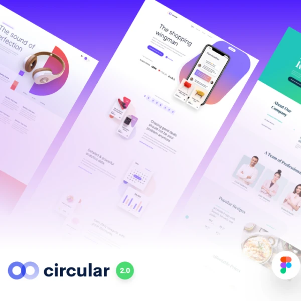 Circular 2.0 精致清爽养生轻食web模板