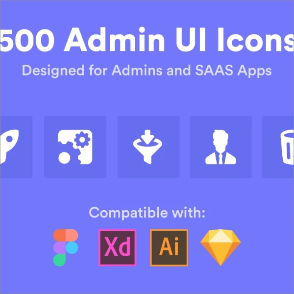Admin UI Icon Pack 500款管理UI图标包