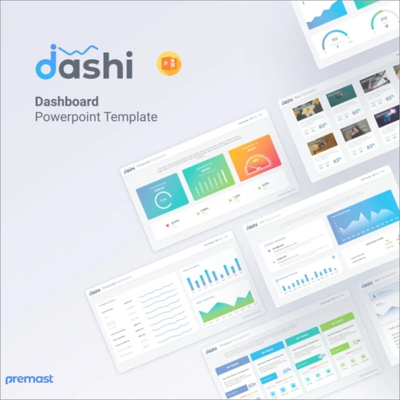 dashi dashboard PowerPoint template 仪表板PowerPoint模板缩略图到位啦UI