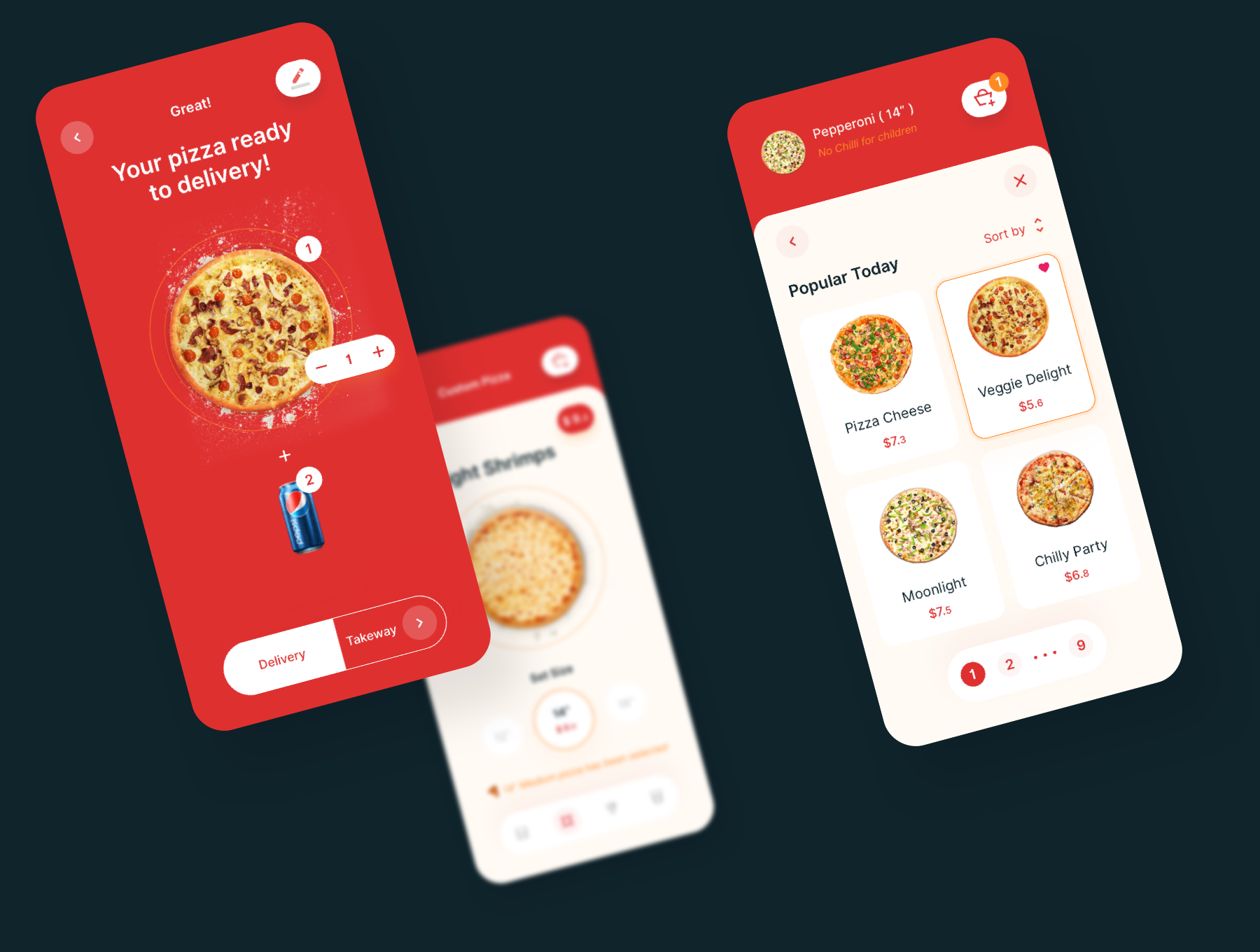 Denrit - Pizza Delivery App UI Kit  披萨配送应用程序UI套件-UI/UX-到位啦UI