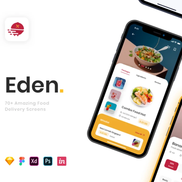 Eden - Food Delivery App UI Kit 食品配送应用程序用户界面套件