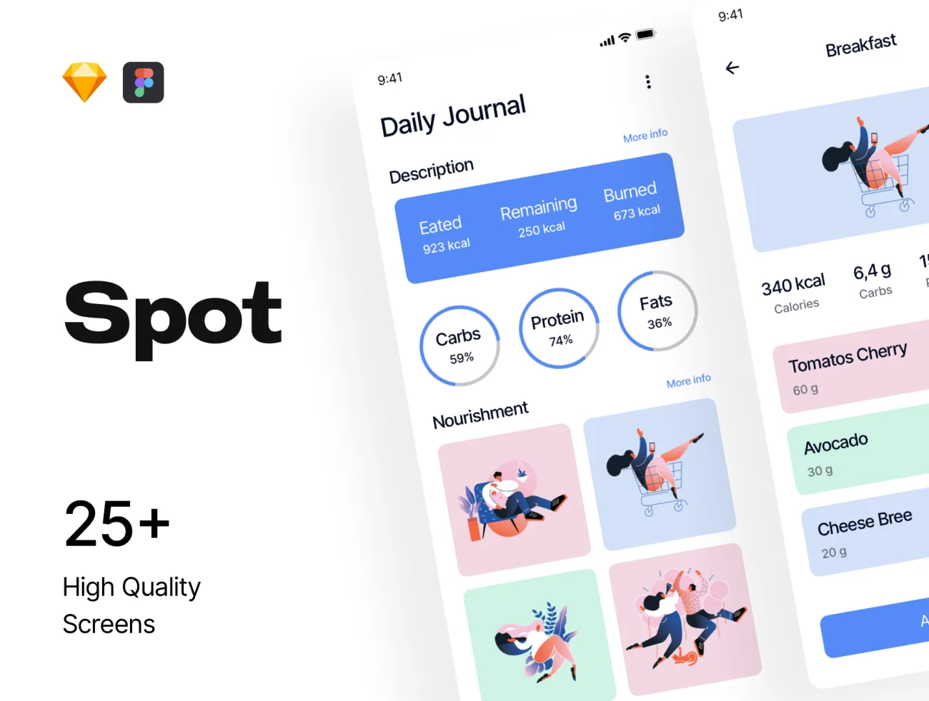 Spot iOS UI Kit Spot iOS用户界面套件-UI/UX、ui套件、主页、介绍、付款、列表、应用、引导页、电子钱包、登录页、着陆页、网站-到位啦UI
