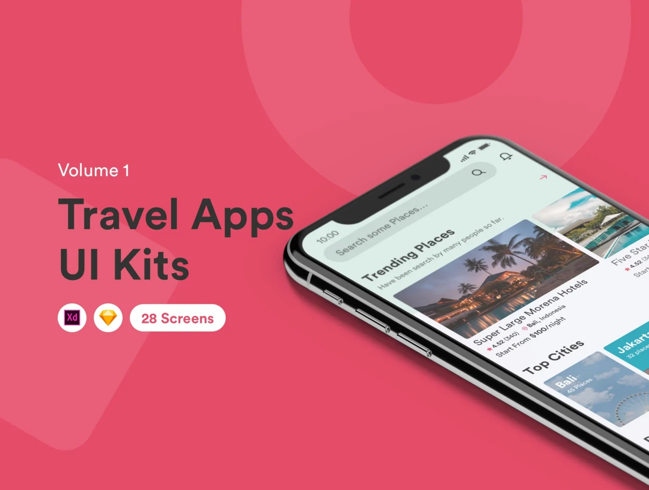 Travel Apps UI Kits 旅游应用程序用户界面套件-UI/UX-到位啦UI