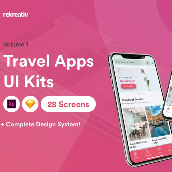 Travel Apps UI Kits 旅游应用程序用户界面套件