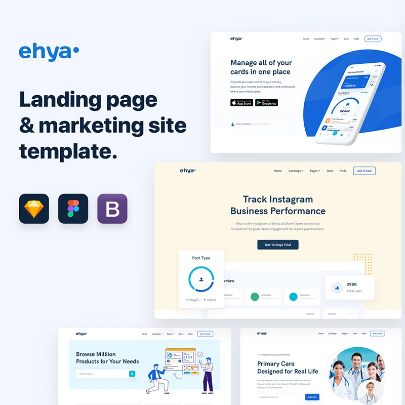 Ehya Landing Page Design Template New Update! Update 1.1 Ehya登陆页面设计模板新更新！更新1.1缩略图到位啦UI
