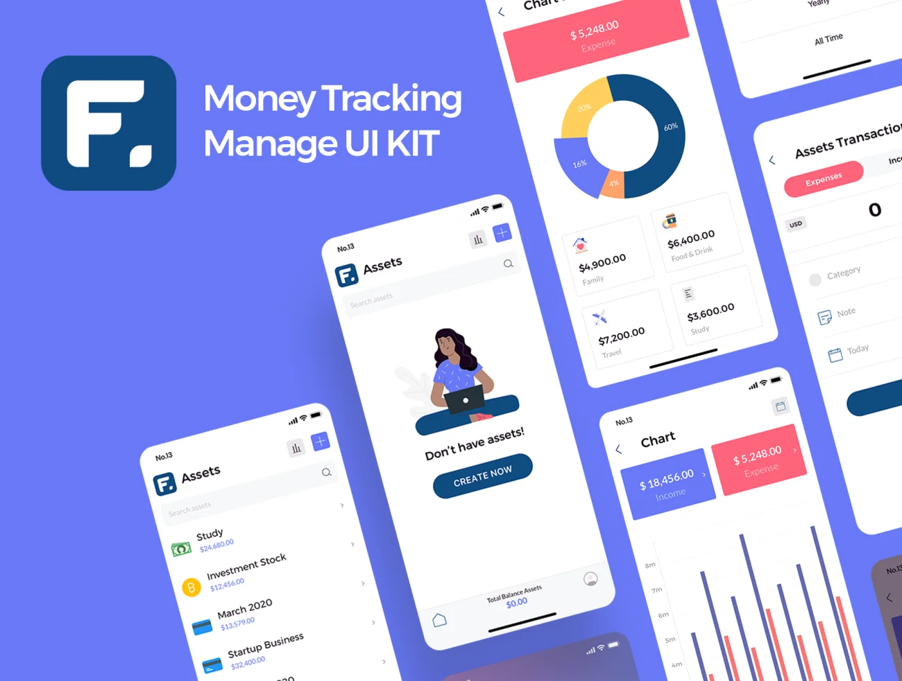 Finany Cashflow Manager UI KIT 财务现金流管理器UI套件-UI/UX-到位啦UI