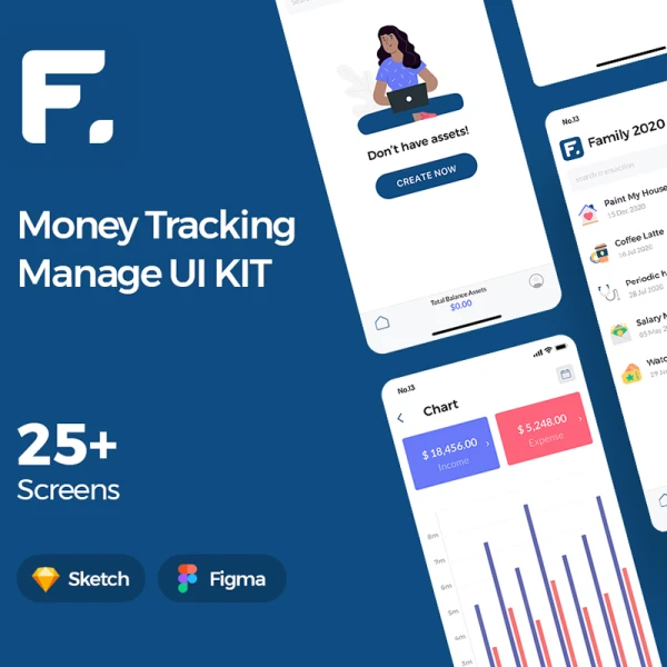 Finany Cashflow Manager UI KIT 财务现金流管理器UI套件