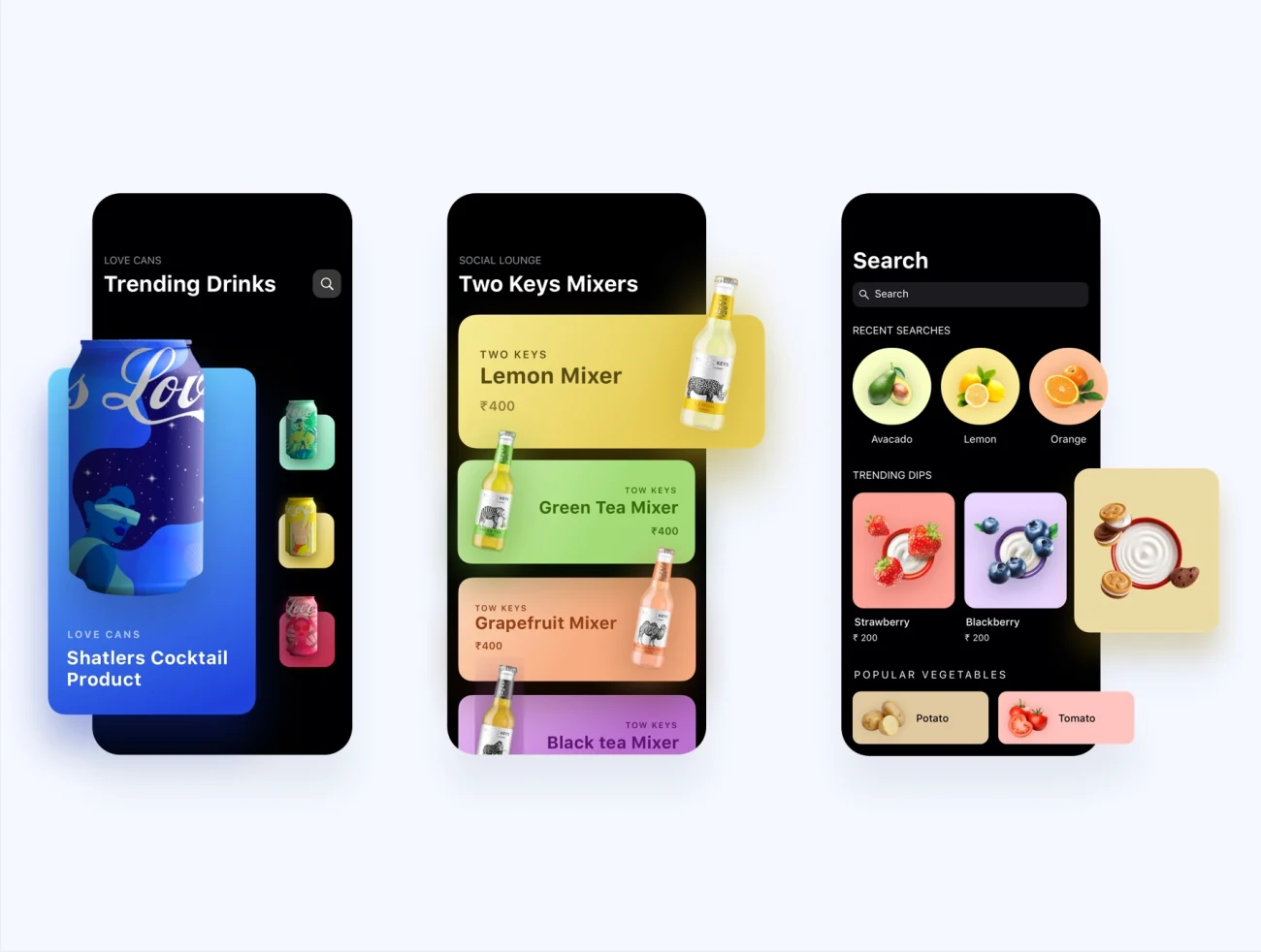 Fresh Food ordering app 新鲜食品饮料订购应用程序-UI/UX-到位啦UI