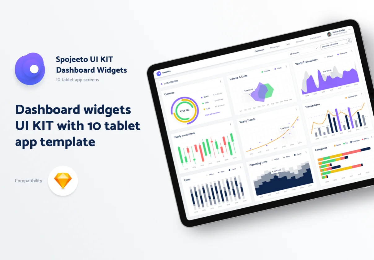 Spojeeto Dashboard Widgets UI KIT web仪表板控件进度百分比UI套件-UI/UX、ui套件、列表、卡片式、图表、数据可视化-仪表板、表单-到位啦UI