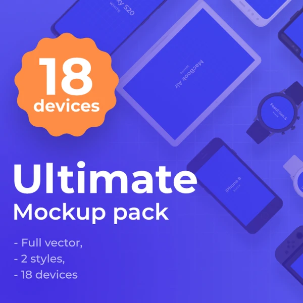 Ultimate mockup pack 18种设备终极实物虚拟模型包
