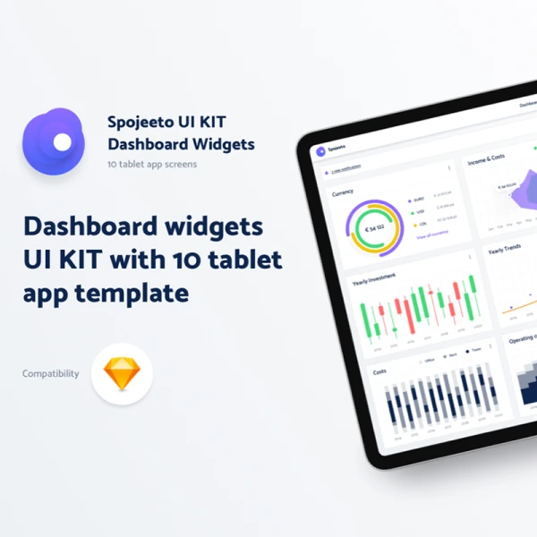 Spojeeto Dashboard Widgets UI KIT web仪表板控件进度百分比UI套件