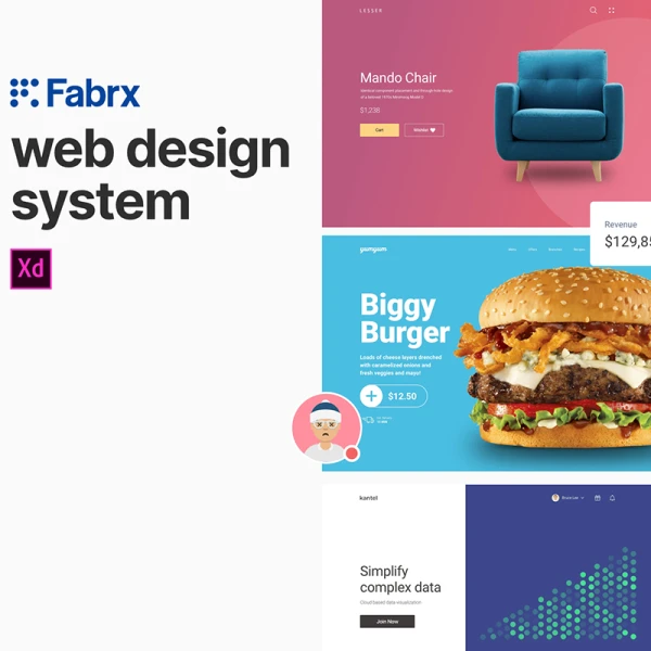 Fabrx Web Design System for Adobe XD 面向adobexd的Fabrx网页设计系统