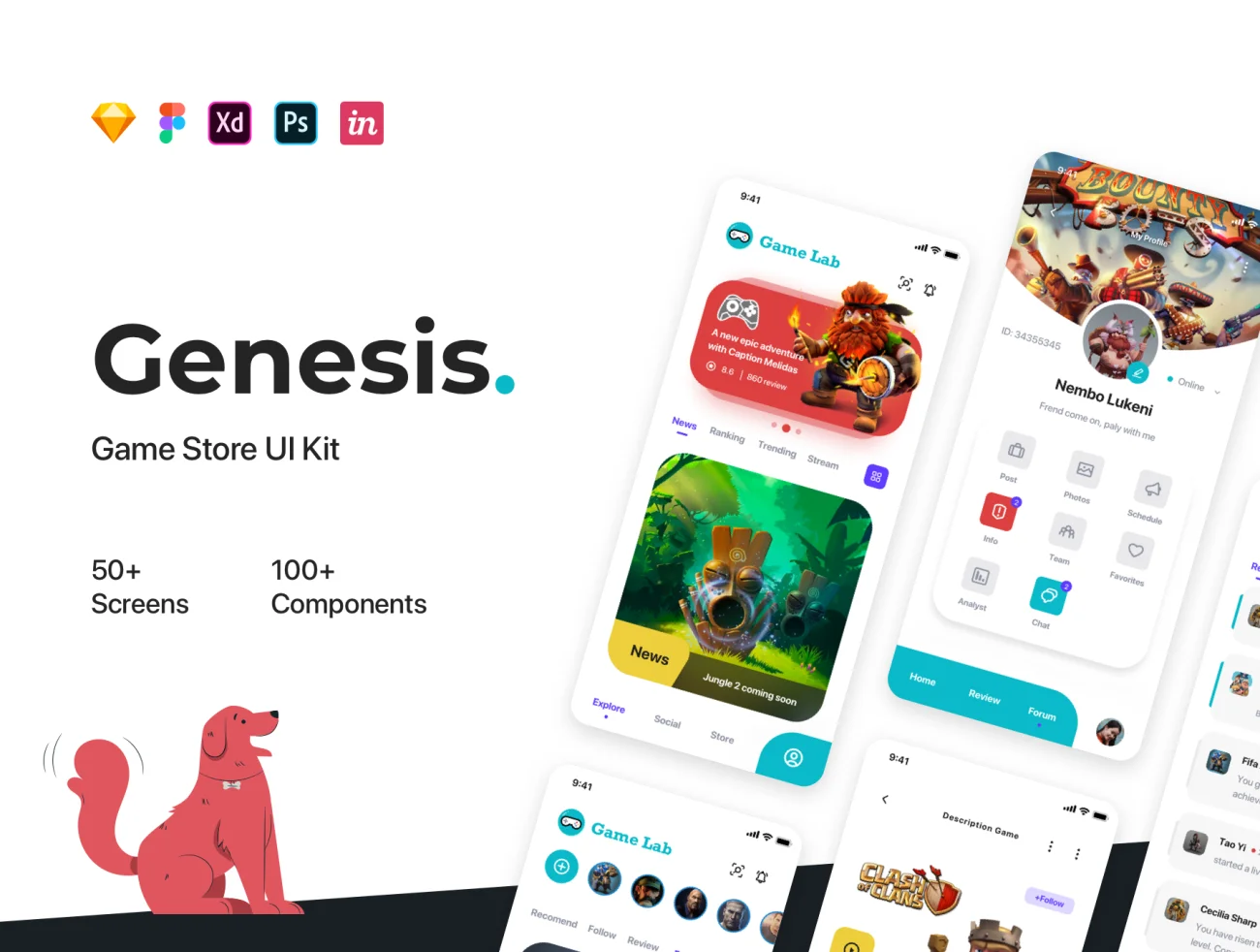 Genesis iOS App UI Kit 创世iOS游戏商店应用程序UI套件-UI/UX-到位啦UI