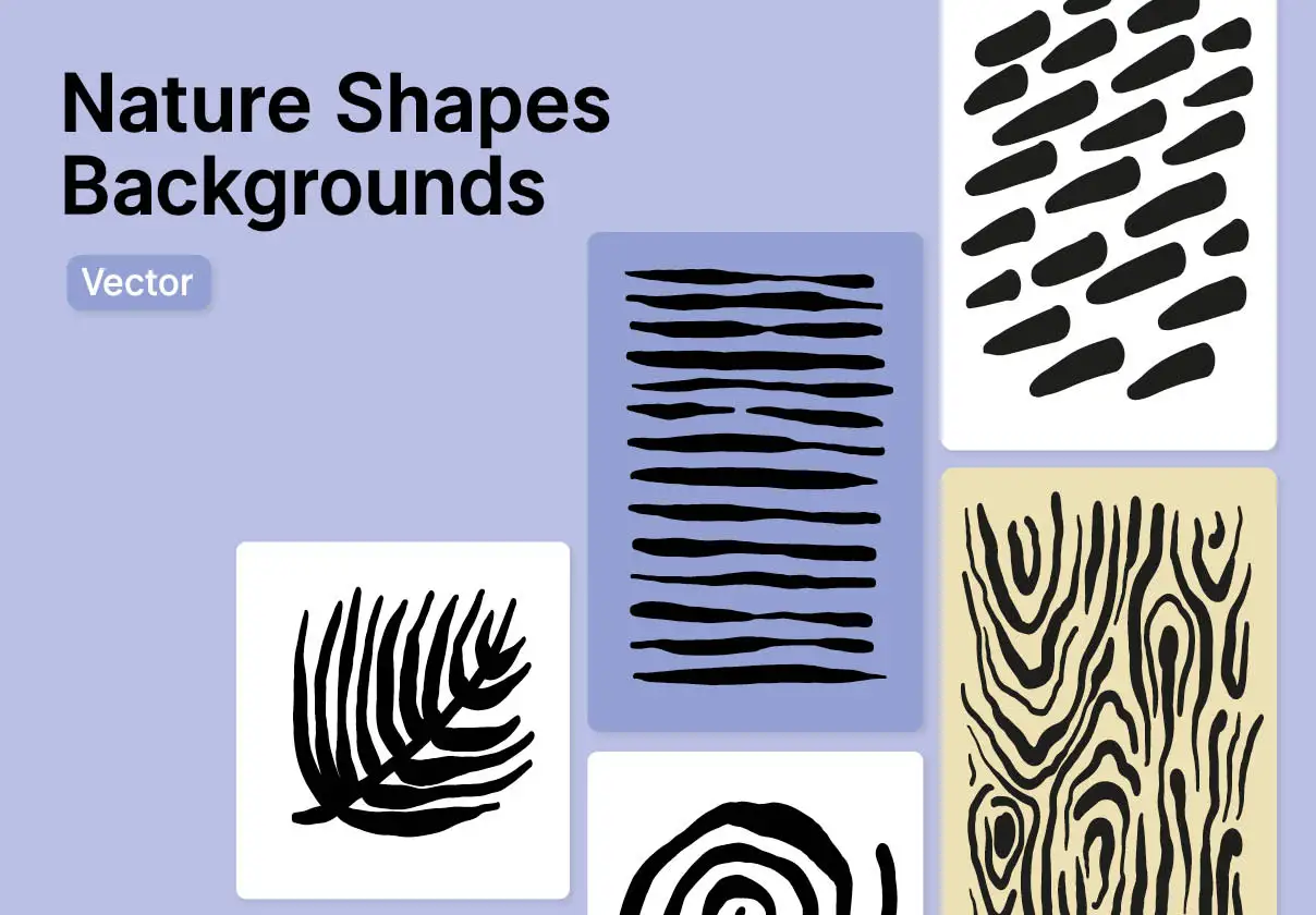 Nature Shapes Backgrounds 自然塑造植物纹理矢量艺术插画-插画-到位啦UI