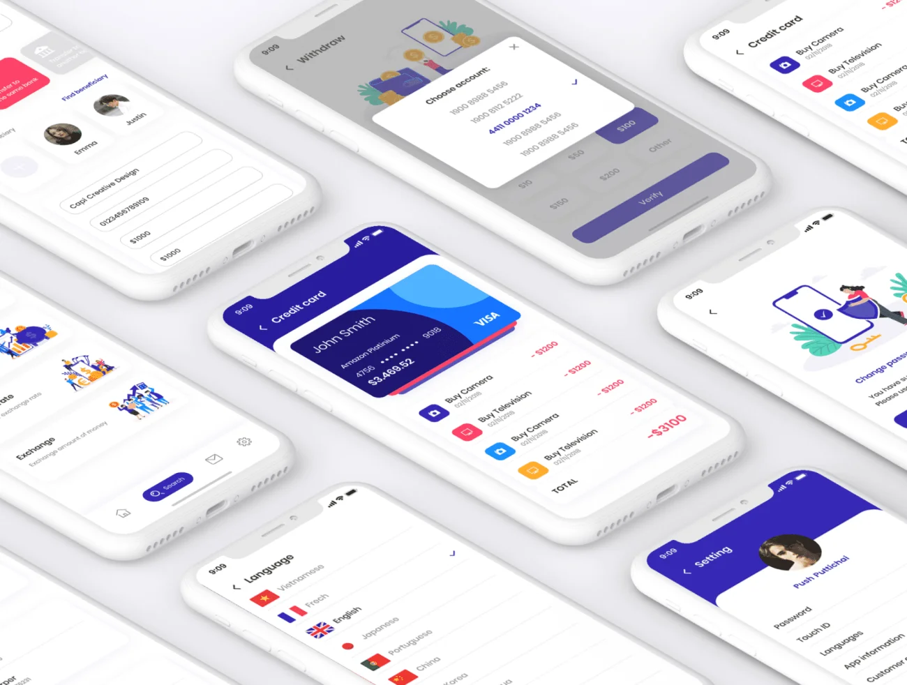 AiriBank - Finance Mobile App UI KIT AiriBank-金融移动应用程序UI套件-UI/UX-到位啦UI