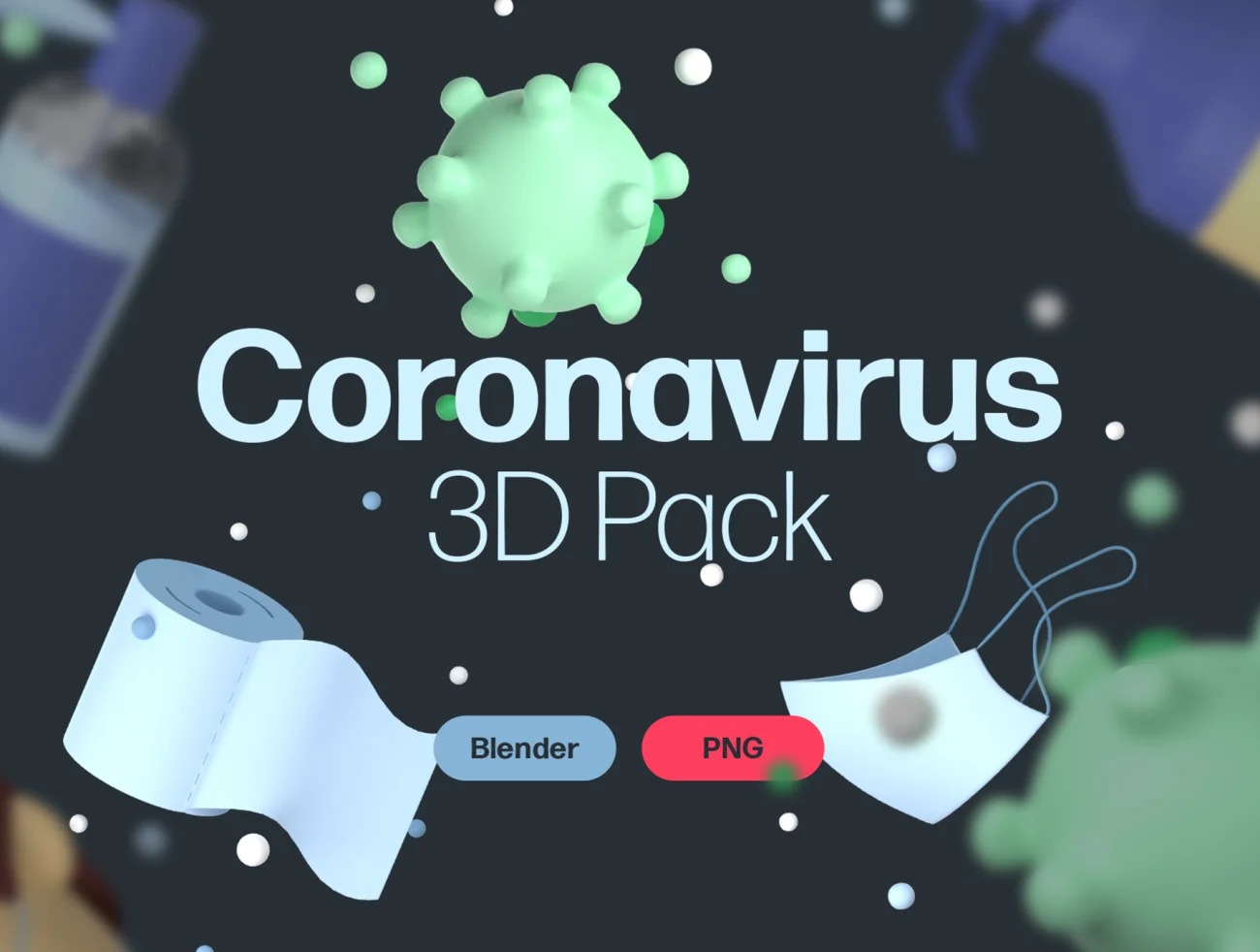 Coronavirus 3D Pack 冠状病毒3D图标包-3D/图标-到位啦UI