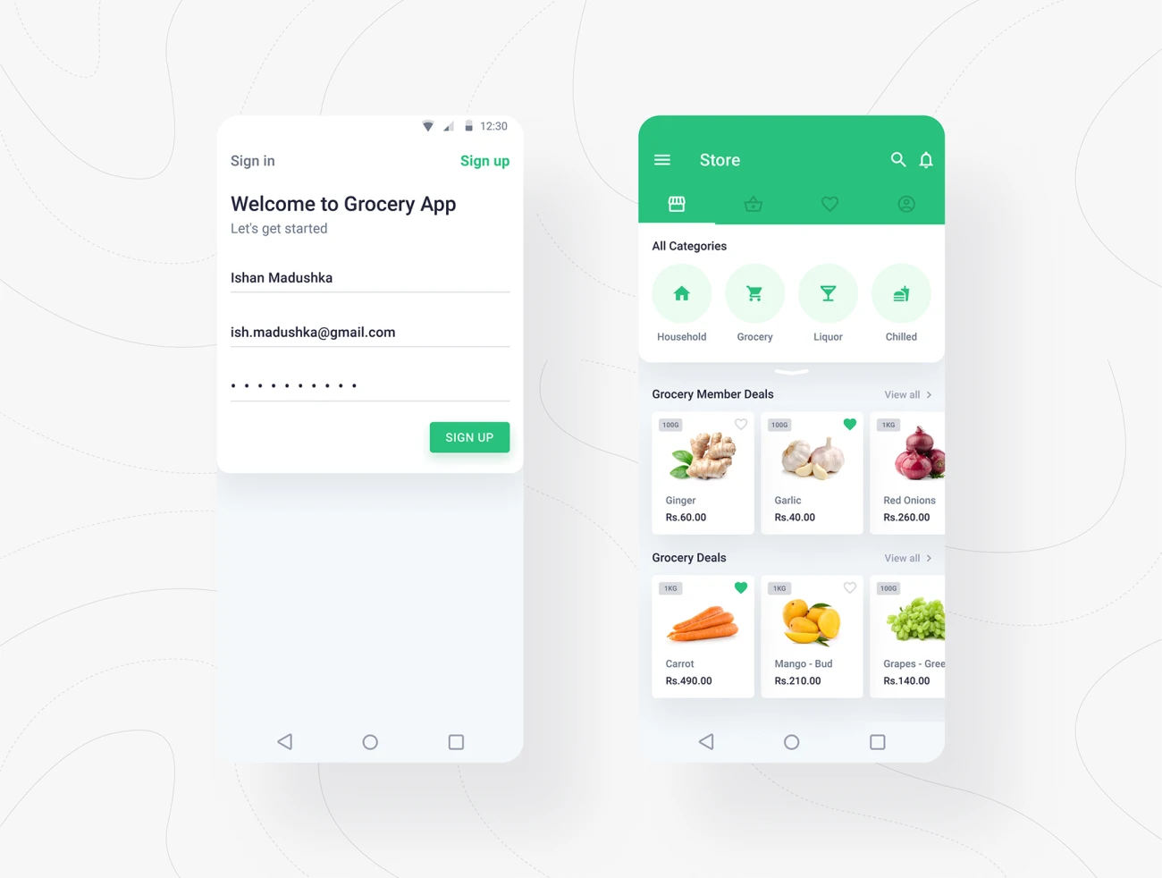 Grocery Shopping App 生活超市食物水果蔬菜采购购物应用程序UI界面设计-UI/UX-到位啦UI