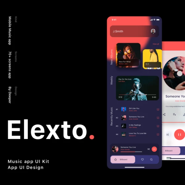 Elexto - Music App UI Kit Elexto-音乐应用程序用户界面套件