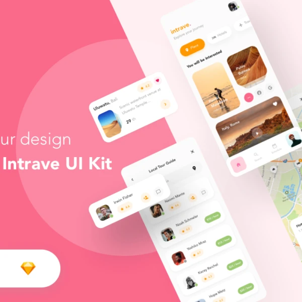 Intrave App UI Kit 旅游出行应用程序用户界面套件