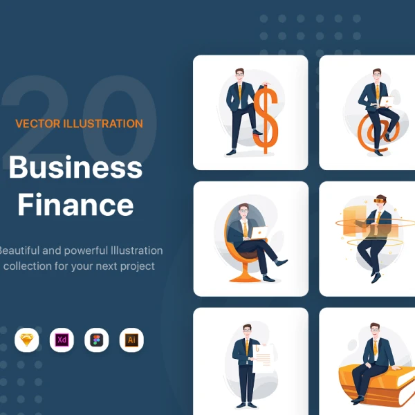M49_Business Finance Illustrations 商业金融矢量插图