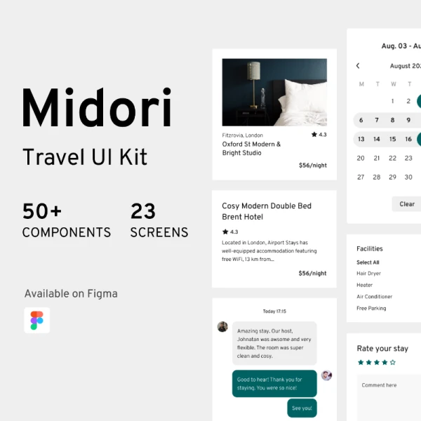 Midori Travel UI Kit Midori 旅行用户界面套件
