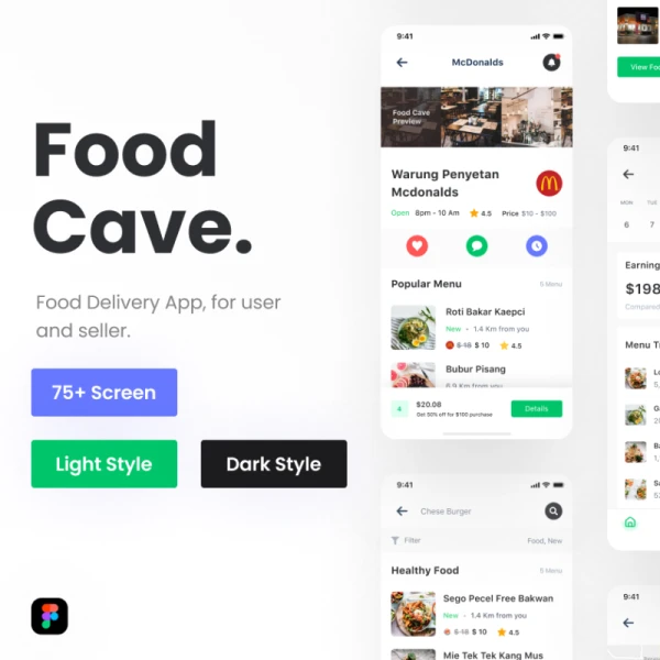 Food Delivery App ( FoodCave ) 食品配送外卖点餐应用程序