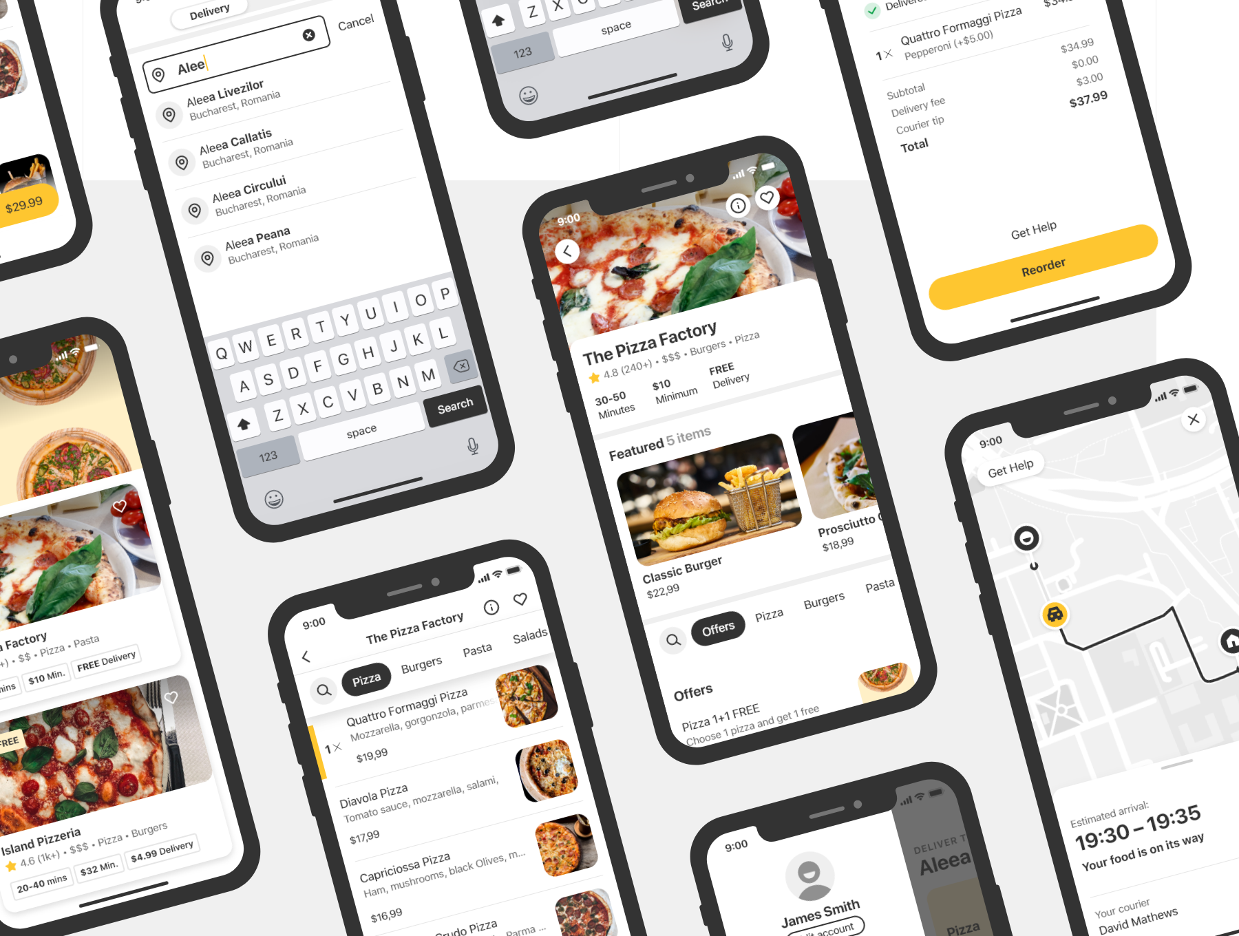 JoyFood — food delivery iOS UI Kit JoyFood-食品配送iOS用户界面套件-UI/UX-到位啦UI