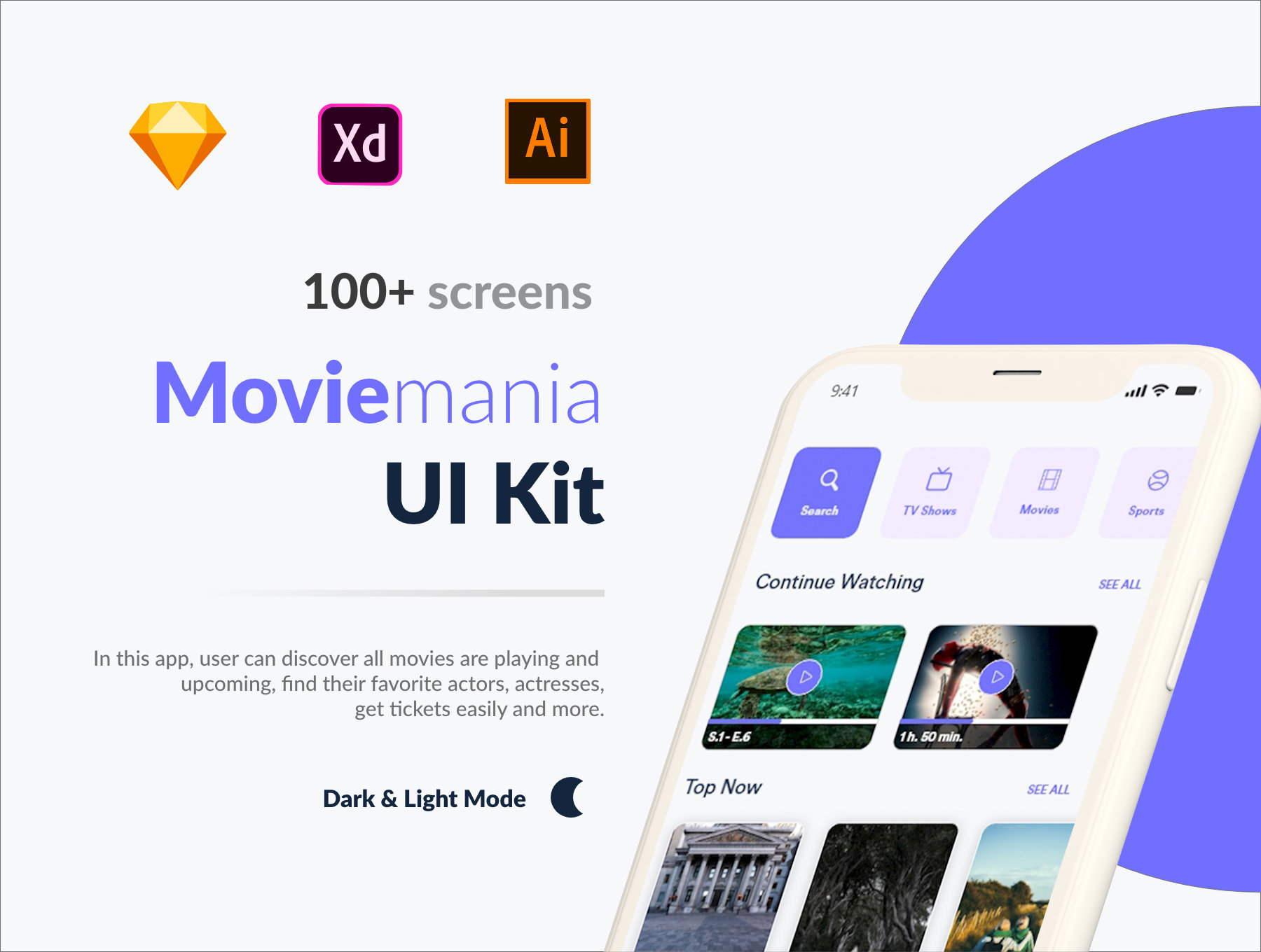 Moviemania App UI Kit 电影狂人应用程序UI套件-UI/UX-到位啦UI