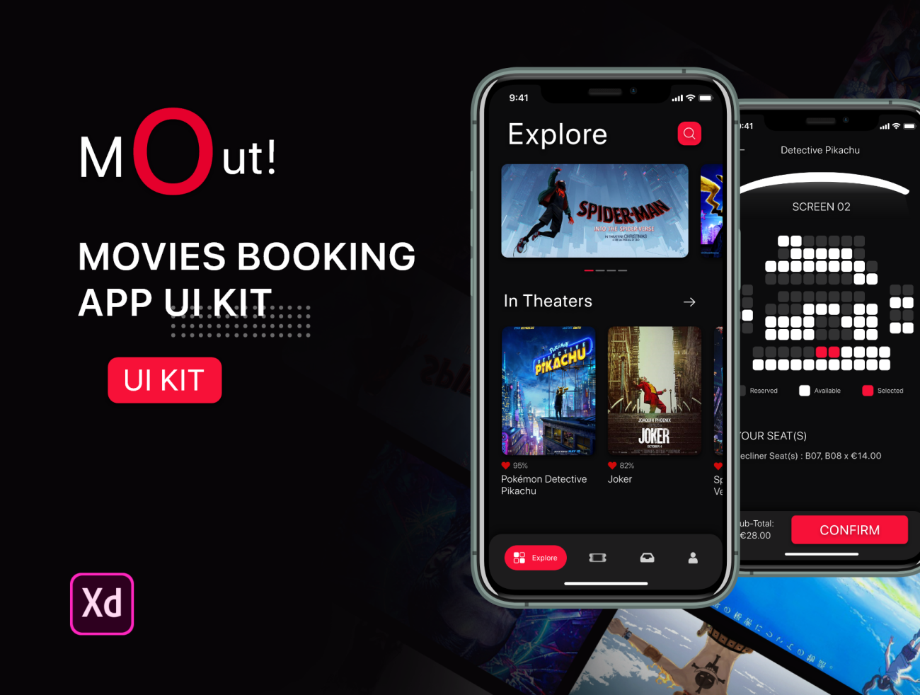 MovieOut App Ui Kit MovieOut应用程序Ui套件-UI/UX-到位啦UI