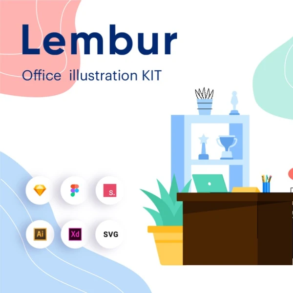Lembur - Office Illustration KIT Lembur-办公室人物场景模块自由组合插图套件