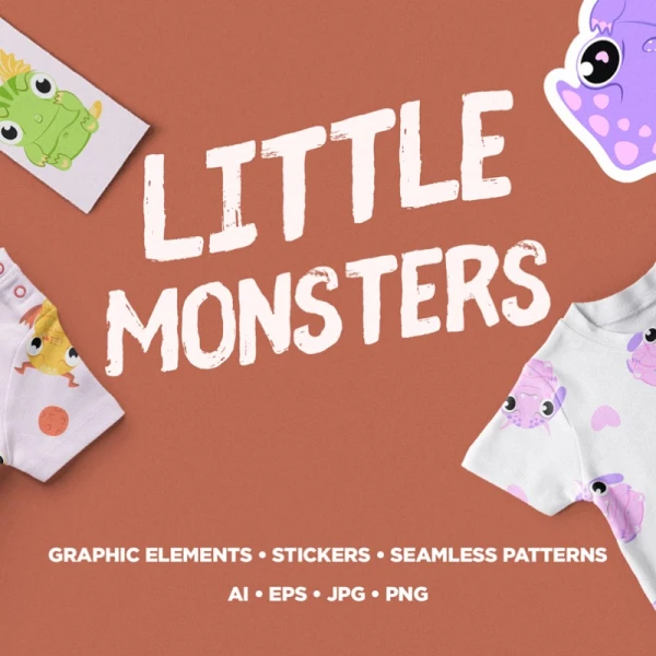 Pack Of Little Monsters 一群小怪物矢量插画图集