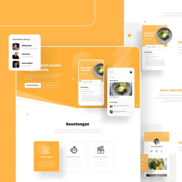 Yelo - Interactive Web Design 美食外卖交互式网页移动端设计套件