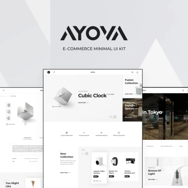 AYOVA – eCommerce UX UI Kit Sketch Template AYOVA–电子商务UX用户界面套件草图模板