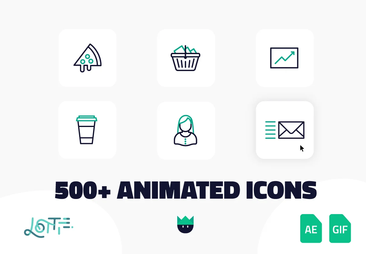 500 Animated Icons 500个动画图标-UI/UX-到位啦UI