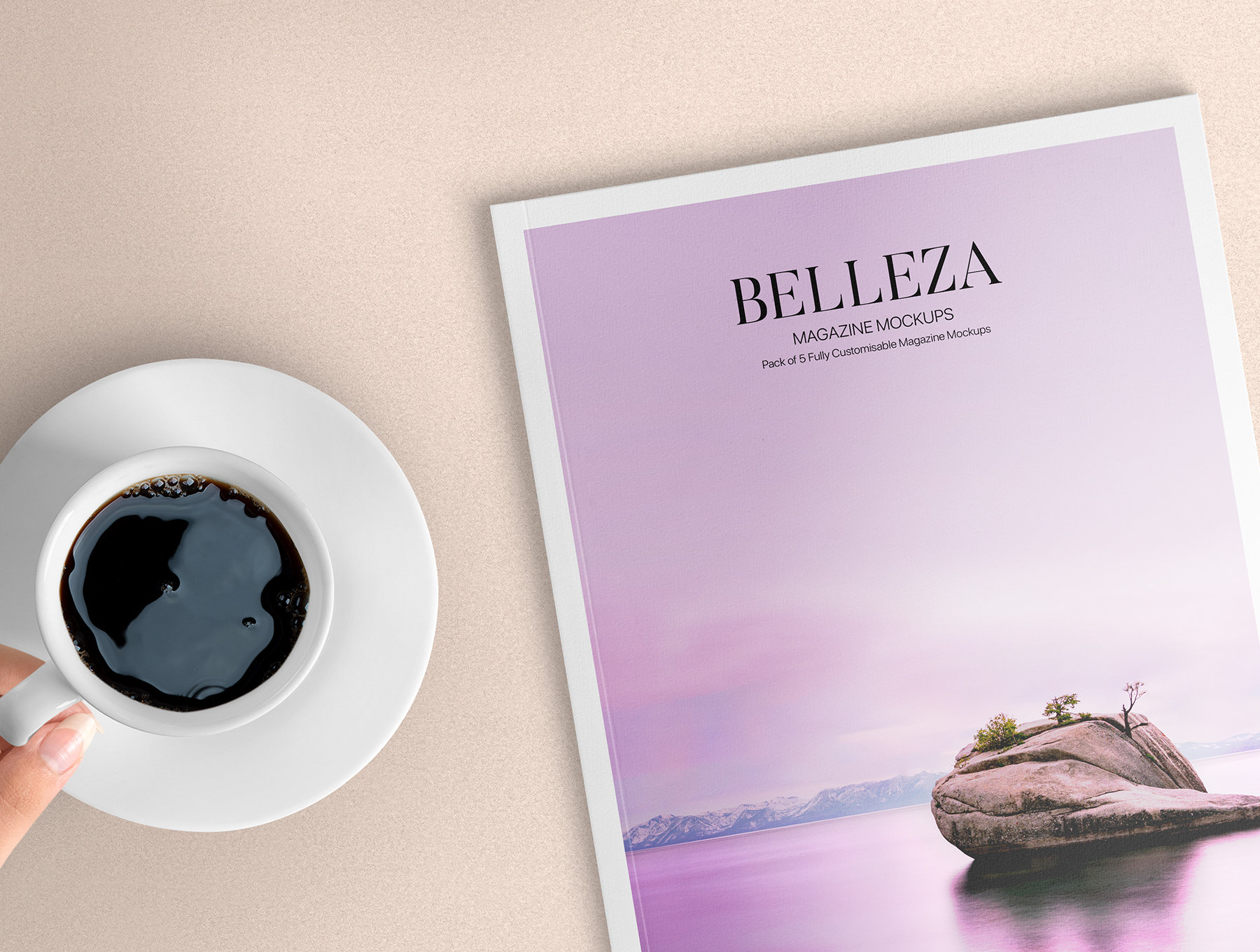 Belleza - A4 Magazine Mockups Pack A4杂志样机包-产品展示、优雅样机、创意展示、办公样机、名片杂志、实景样机、样机-到位啦UI