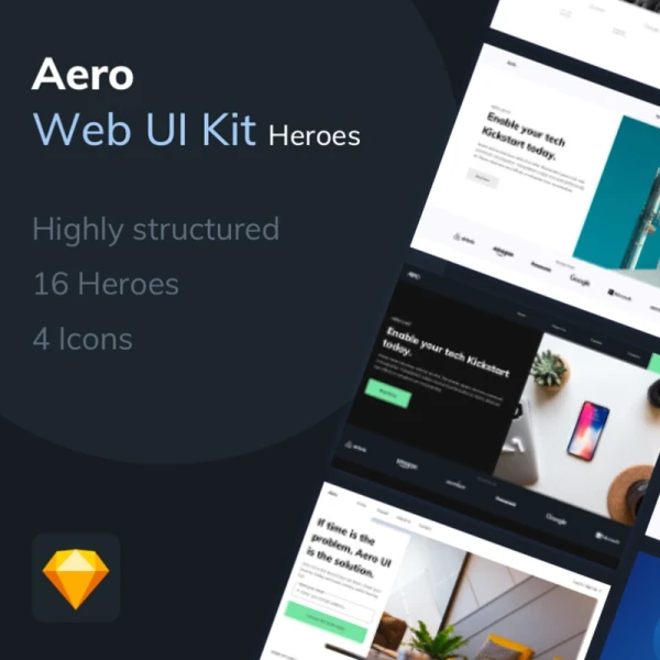 Aero Web UI Kit for Heros Heros 首屏海报UI套件