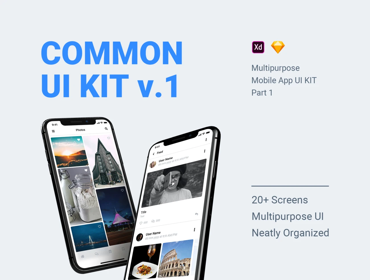 COMMON UI KIT v.1 - Multipurpose UI KIT Part 1 通用UI套件多用途UI套件第1部分-UI/UX-到位啦UI