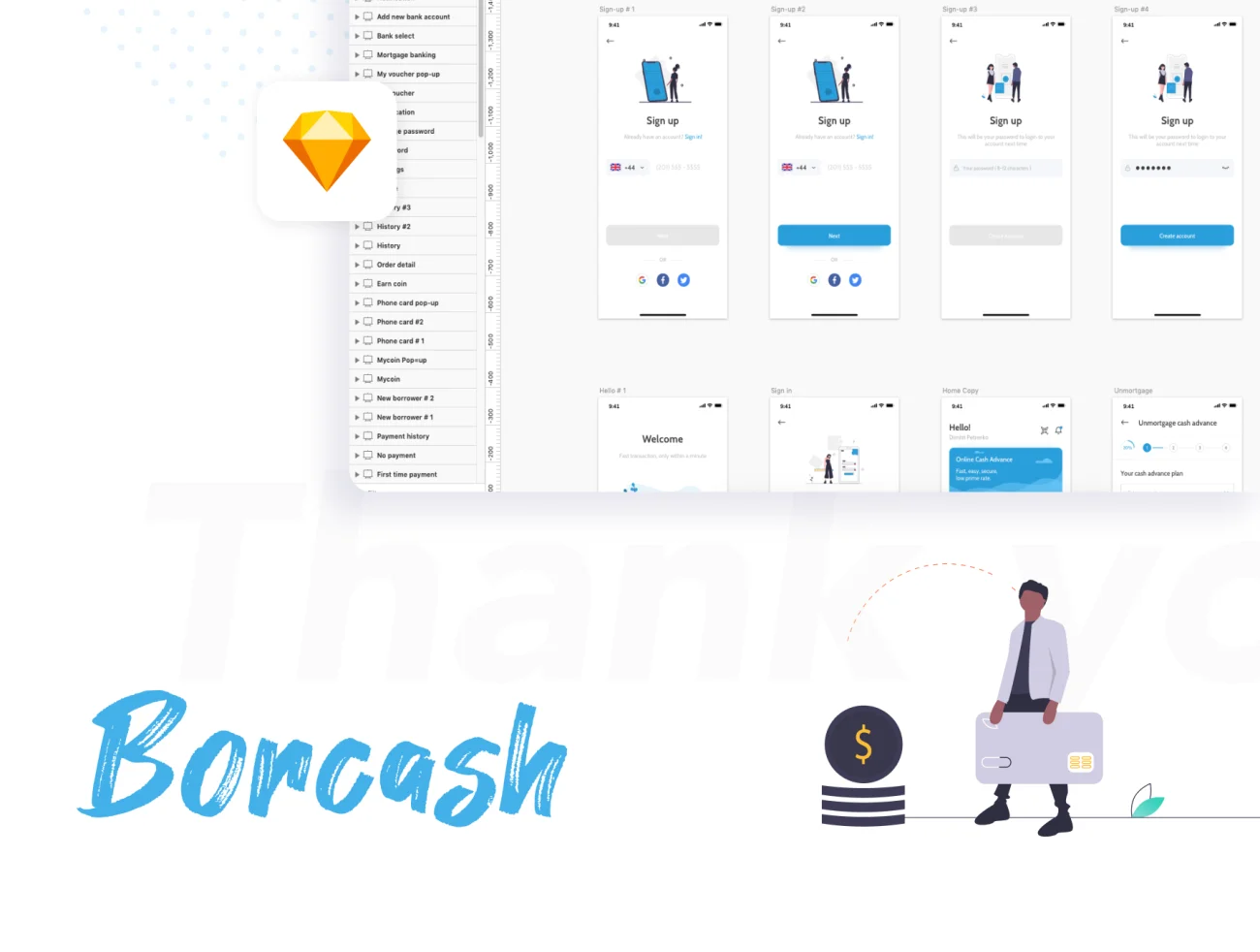 Borcash - P2P Lending UI Kit Borchash-P2P借贷用户界面工具包-UI/UX-到位啦UI