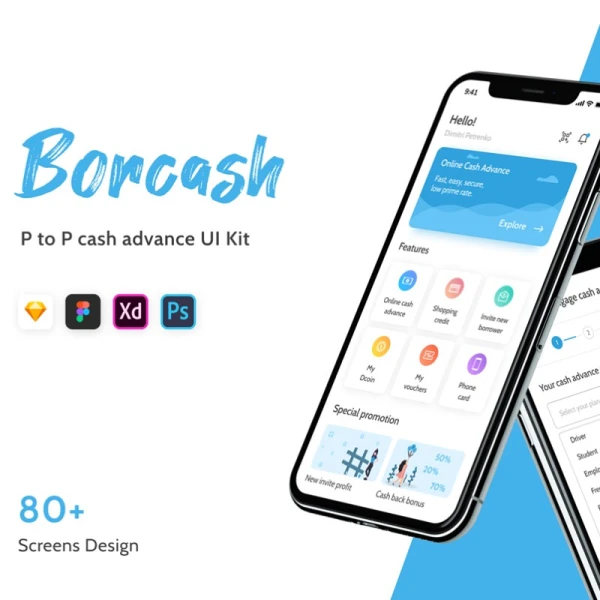 Borcash - P2P Lending UI Kit Borchash-P2P借贷用户界面工具包