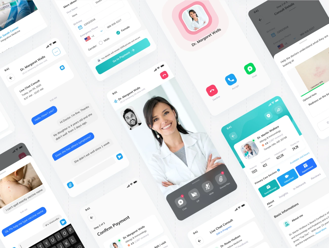 Doctor Plus For Patient iOS UI Kit 医生诊疗平台用户界面套件-3D/图标、UI/UX-到位啦UI