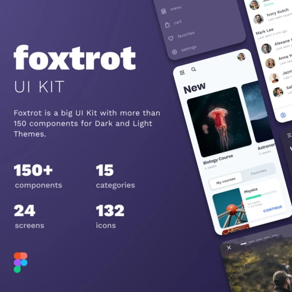 Foxtrot UI Kit 15大类明暗模式通用用户界面套件