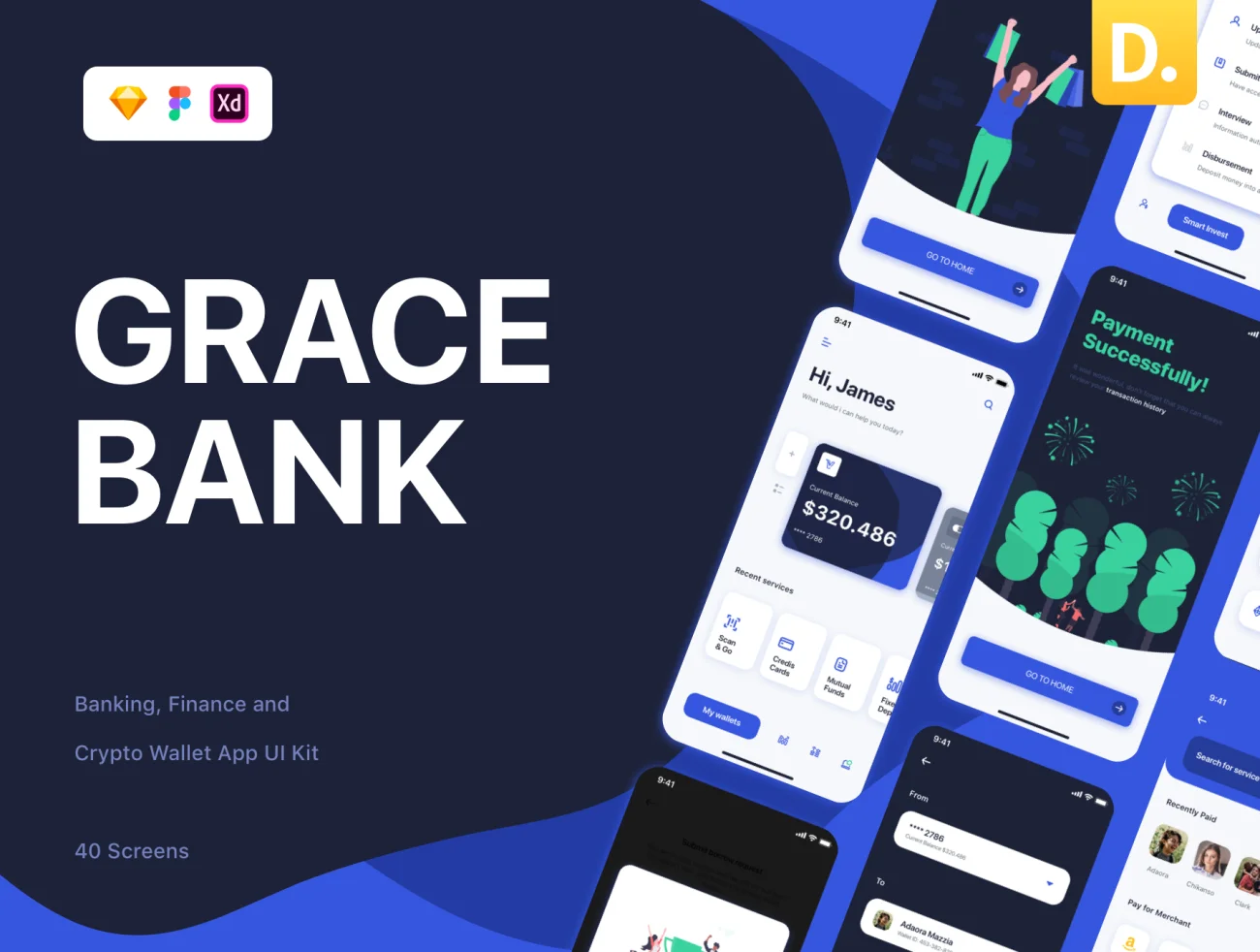 Grace Banking App UI Kit Grace商业加密货币银行应用程序UI套件-UI/UX-到位啦UI