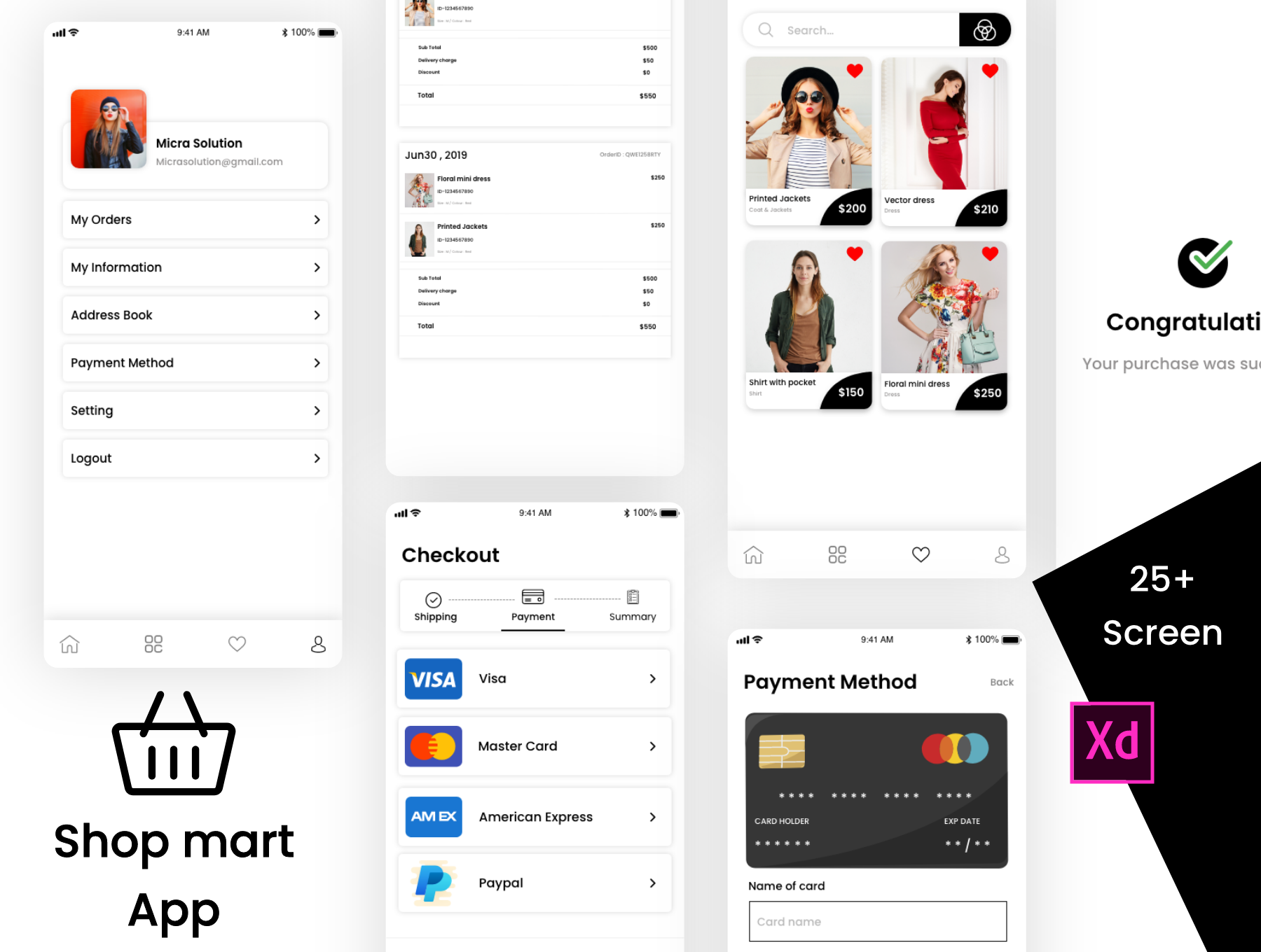 Shop mart E-commerce Ui kit 商店集市电子商务用户界面套件-UI/UX-到位啦UI