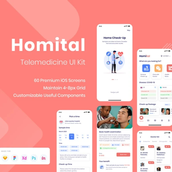 Homital - Telemedicine UI Kit 远程医疗用户界面套件