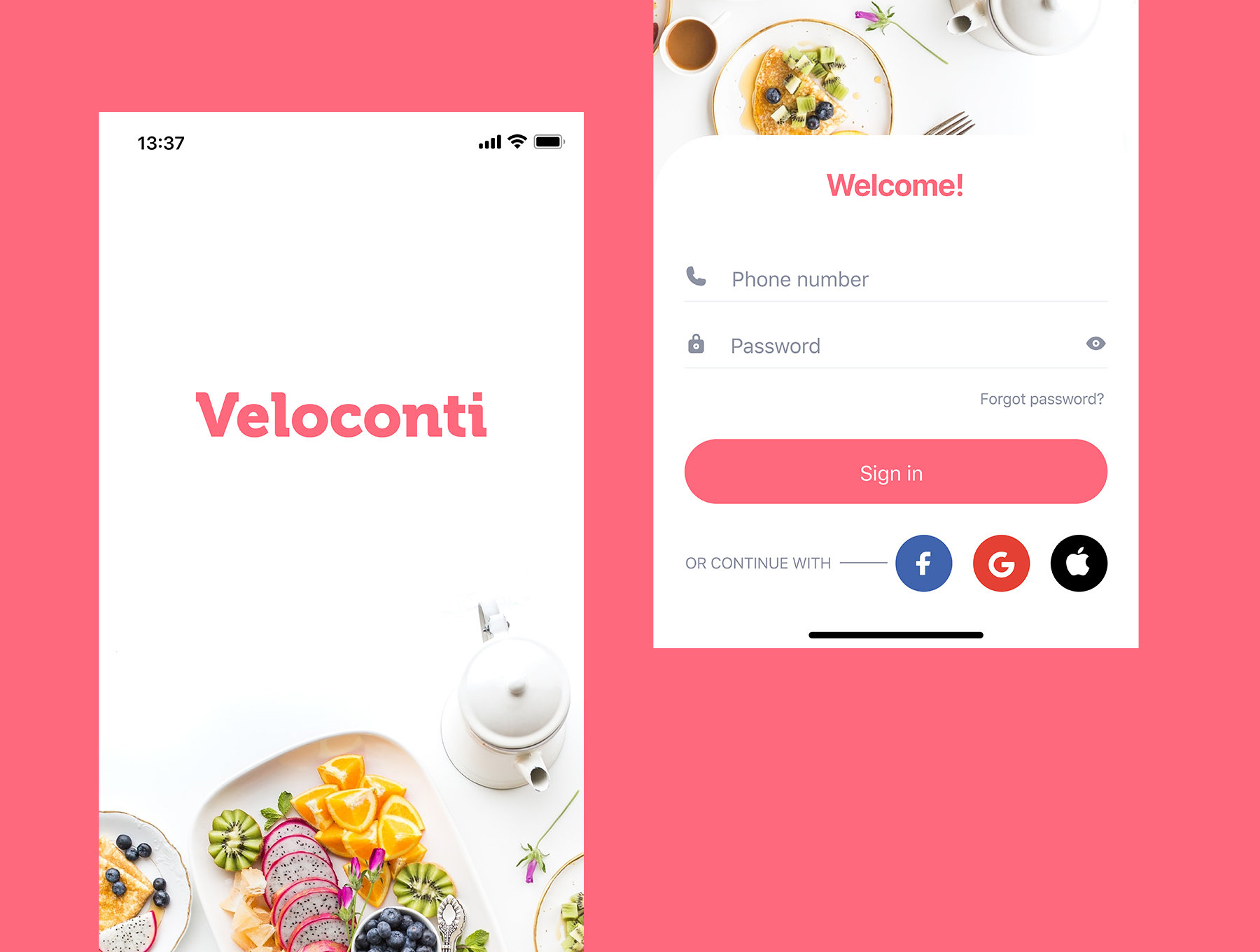 Veloconti - Food Delivery App UI Kit 食品配送应用程序UI套件-UI/UX-到位啦UI