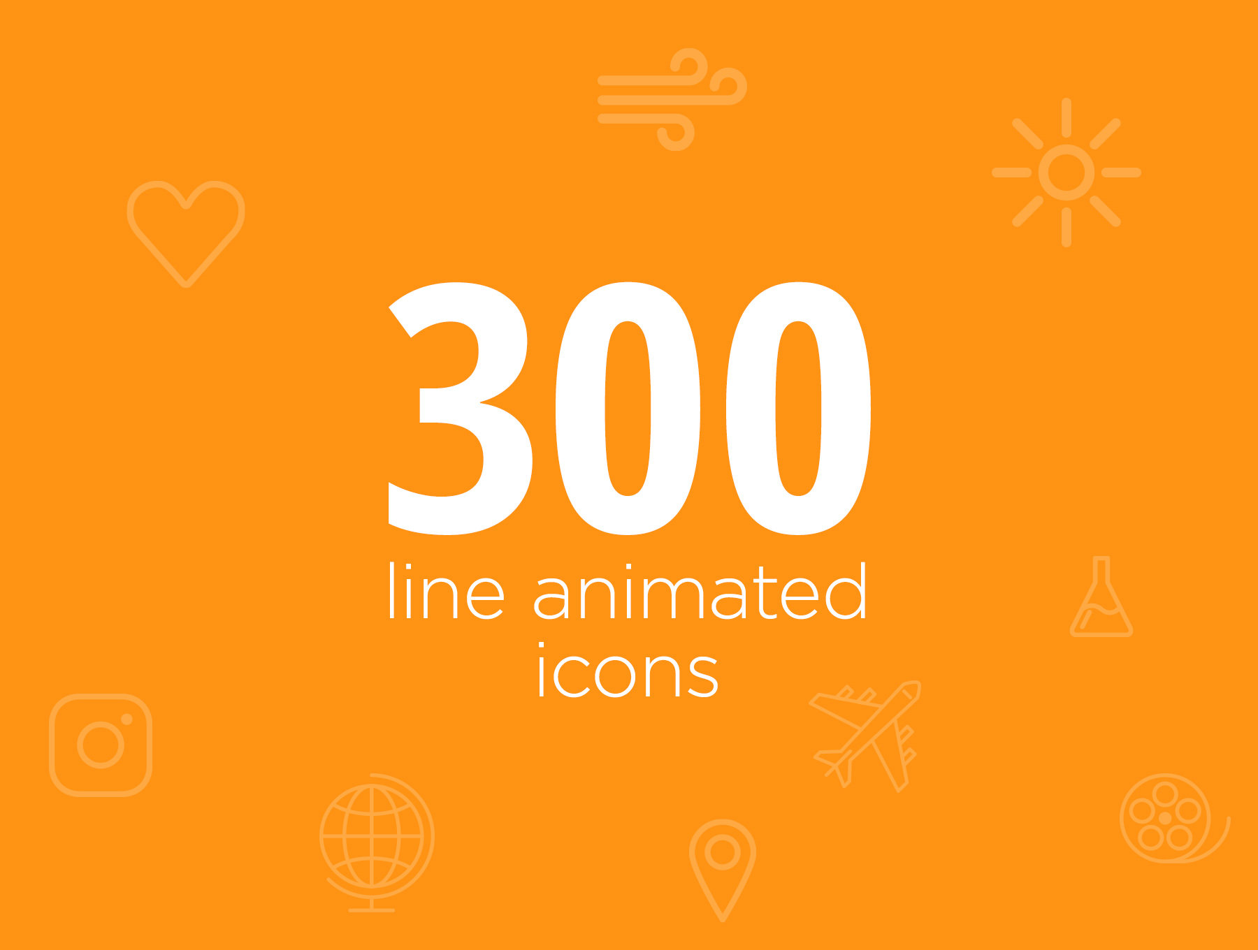 300 Line Animated Icons 10系列300个动效图标集-UI/UX-到位啦UI