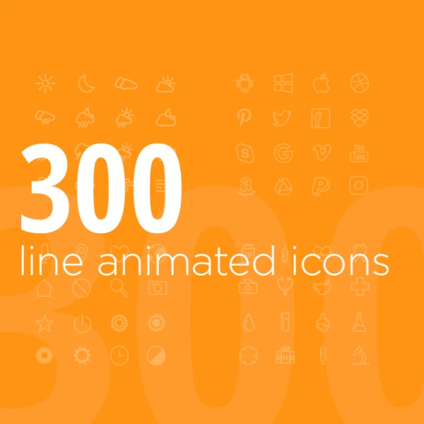 300 Line Animated Icons 10系列300个动效图标集