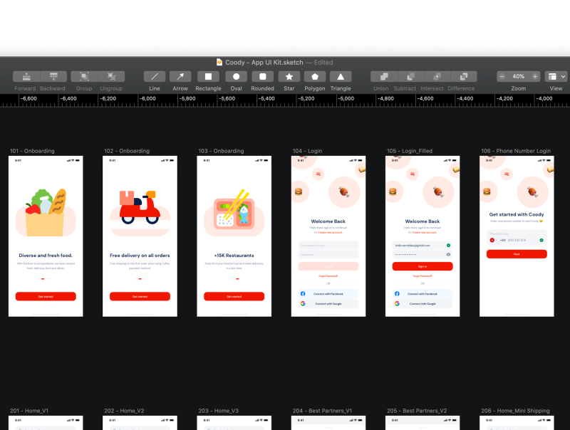 Coody Food iOS UI Kit 食品外卖iOS UI套件-UI/UX-到位啦UI