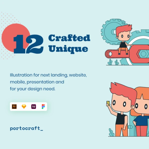 Crafted Unique Illustration Startup Team! 精心打造独特的创业团队插图